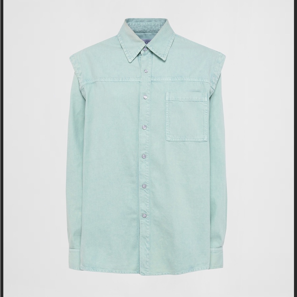 DEL CORE BOXY DENIM SHIRT WITHDETACHABLE SLEEVES & CHESTPOCKET NWT 42 $1250